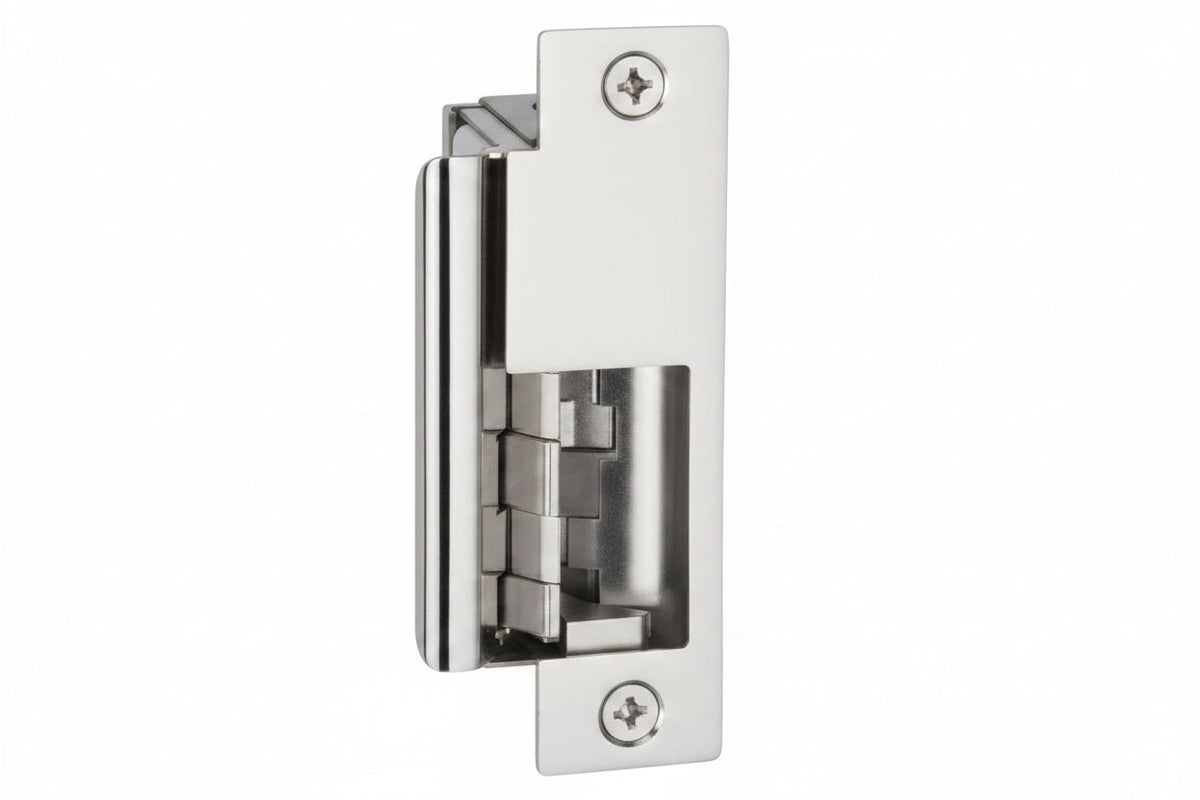 HES 8500-12/24D-630 Electric Strike Body, Fire-Rated, Compact, 12/24VDC, 0.24/0.12A, 5/16" Depth, Satin Stainless Steel, for 8500 Series Electric Strike