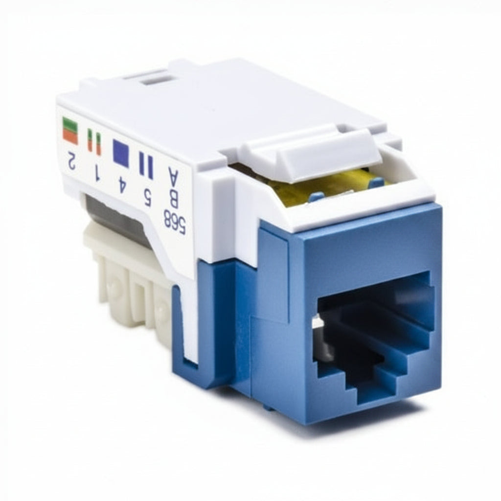 HellermannTyton RJ45FC5E-BLU CAT5e RJ45 Flush-Mount Keystone Jack, Blue