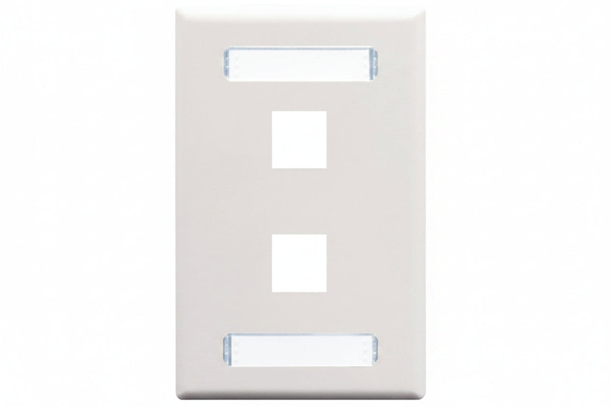 ICC IICC IC107S02WH Single-Gang Station ID Faceplate, Ports, EZ/HD Style, WhiteC107S02WH Single-Gang Station ID Faceplate, Ports, EZ/HD Style, White