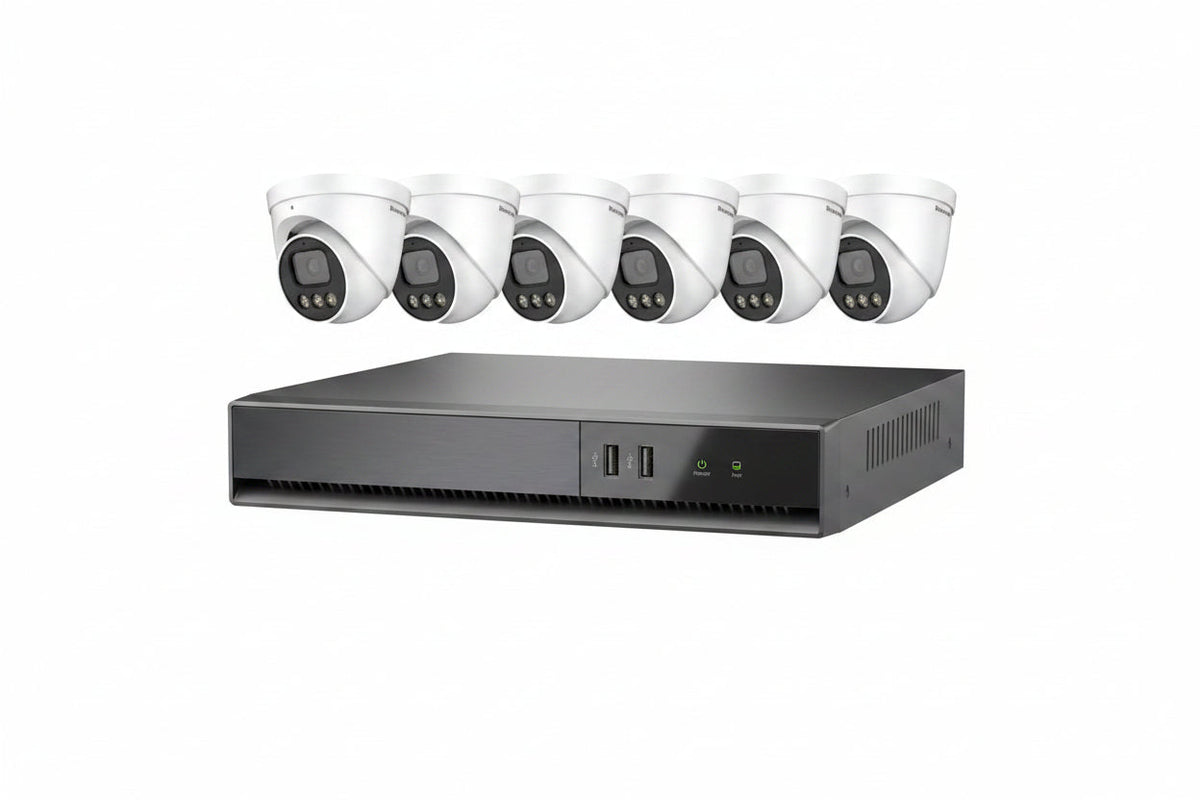 Honeywell HKCNV080102CE5R306 Color Night Vision Video Surveillance Kit, Includes 8-Channel CNV NVR 2TB, and (6) 5MP Ball Cameras
