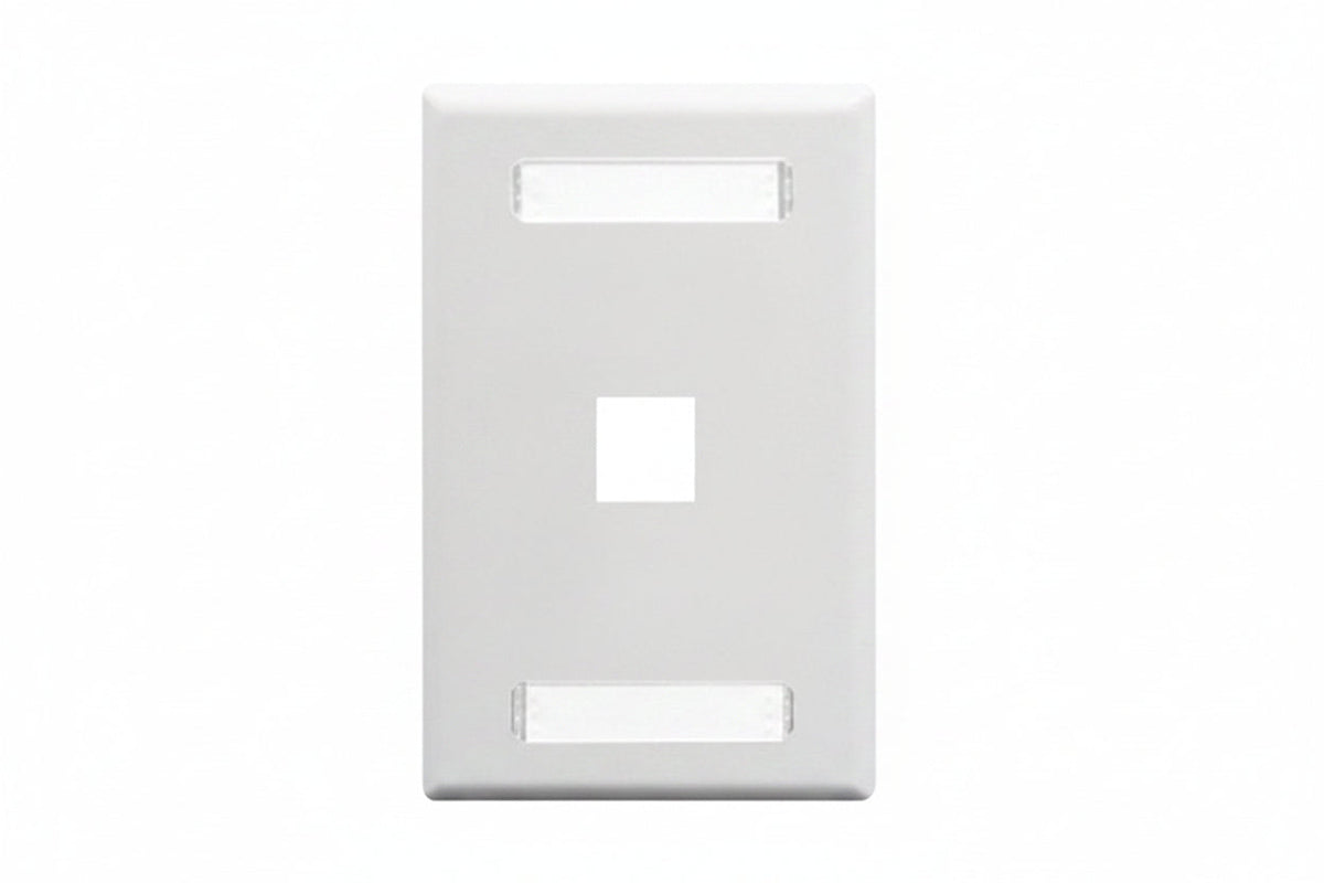 ICC IC107S01WH Single-Gang Station ID Faceplate, One Port, EZ/HD Style, White