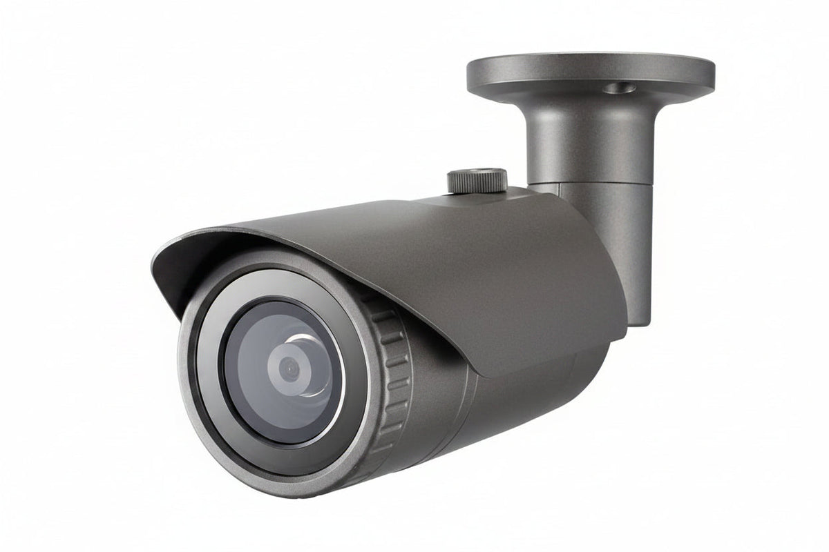 Hanwha QNO-8020R Q-Series 5MP IR Bullet Camera, 4mm Fixed Lens, Dark Gray