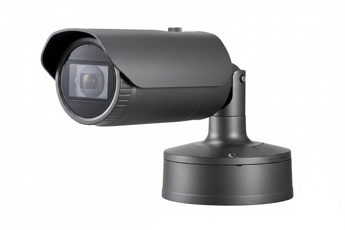 Hanwha XNO-6080R X-Series 2MP IR Bullet Camera, 2.8-12mm Varifocal Lens, Gray