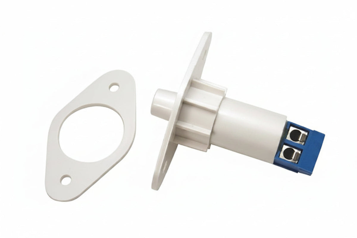 GRI PBF-100T 3/4" Diameter 1 1/2" Push Button Switch with Flange and Terminal, 10W, 200VDC, 0.50A, Closed Loop, N/O, A, Brown