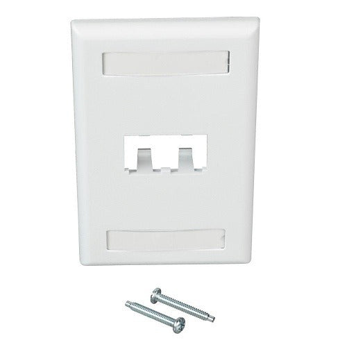 CFPL2WHY Mini-Com 1-Gang 2-Port Wall Plate, White