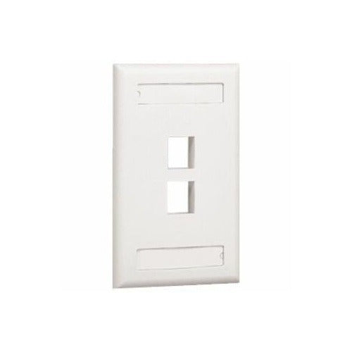 NK2FWHY NetKey 1-Gang 2-Port Keystone Wall Plate, White