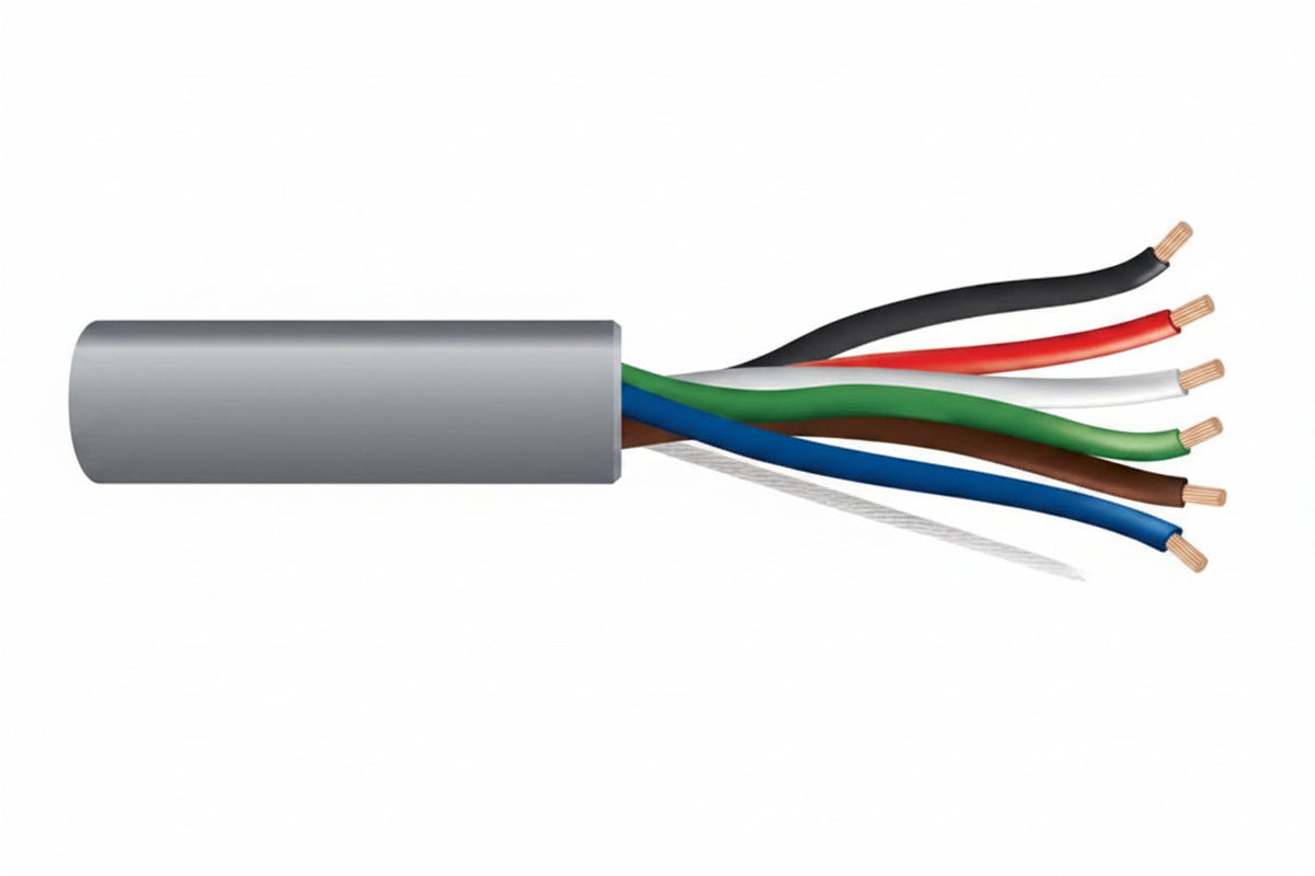 Genesis 21165509 18/6 Stranded Unshielded Cable, Riser, CMR, FT4, 500' (152.4 m) Pull Box, Gray