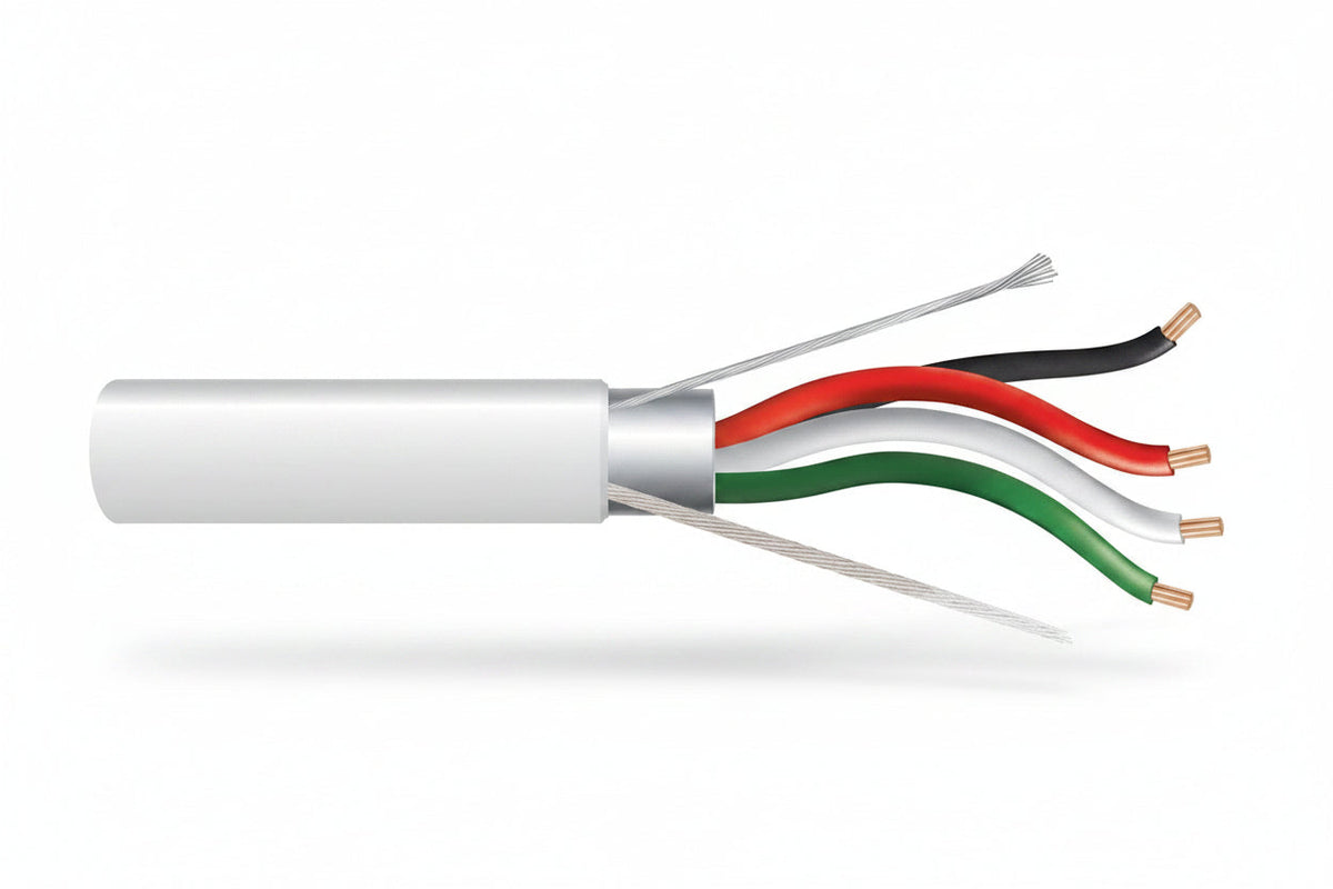 32152112 18/4 Stranded Shielded Cable, Plenum, CMP, FT6, 1000' (304.8 m) Reel-in-a-Box, Natural