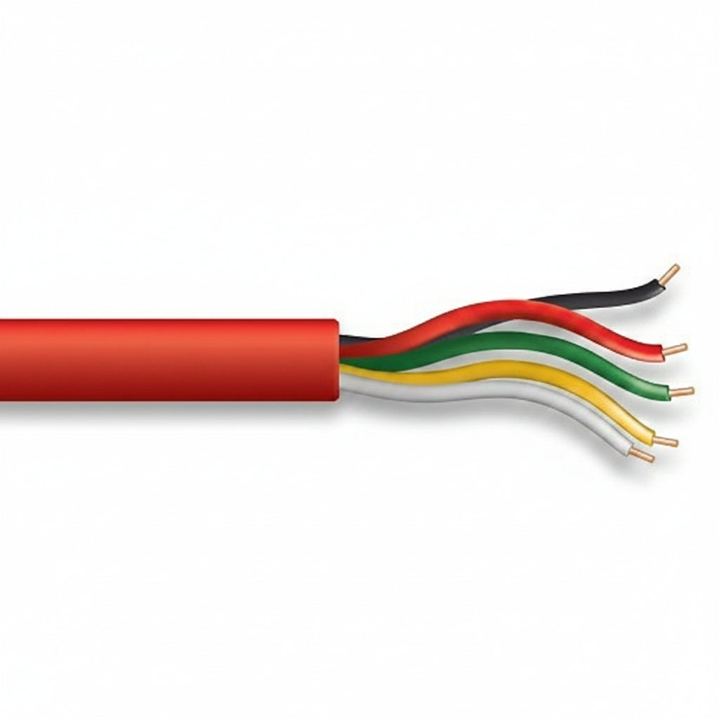43015504 22/4 Solid Unshielded Fire Alarm Cable, Riser, FPLR, 500' (152.4 m) Pull Box, Red