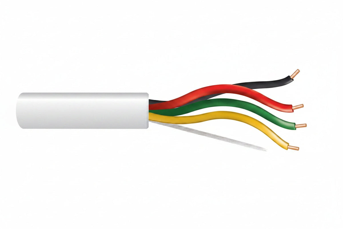 Genesis 43071101 18/4 Solid Unshielded Fire Alarm Cable, Riser, FPLR, 1000' (304.8 m) Pull Box, White
