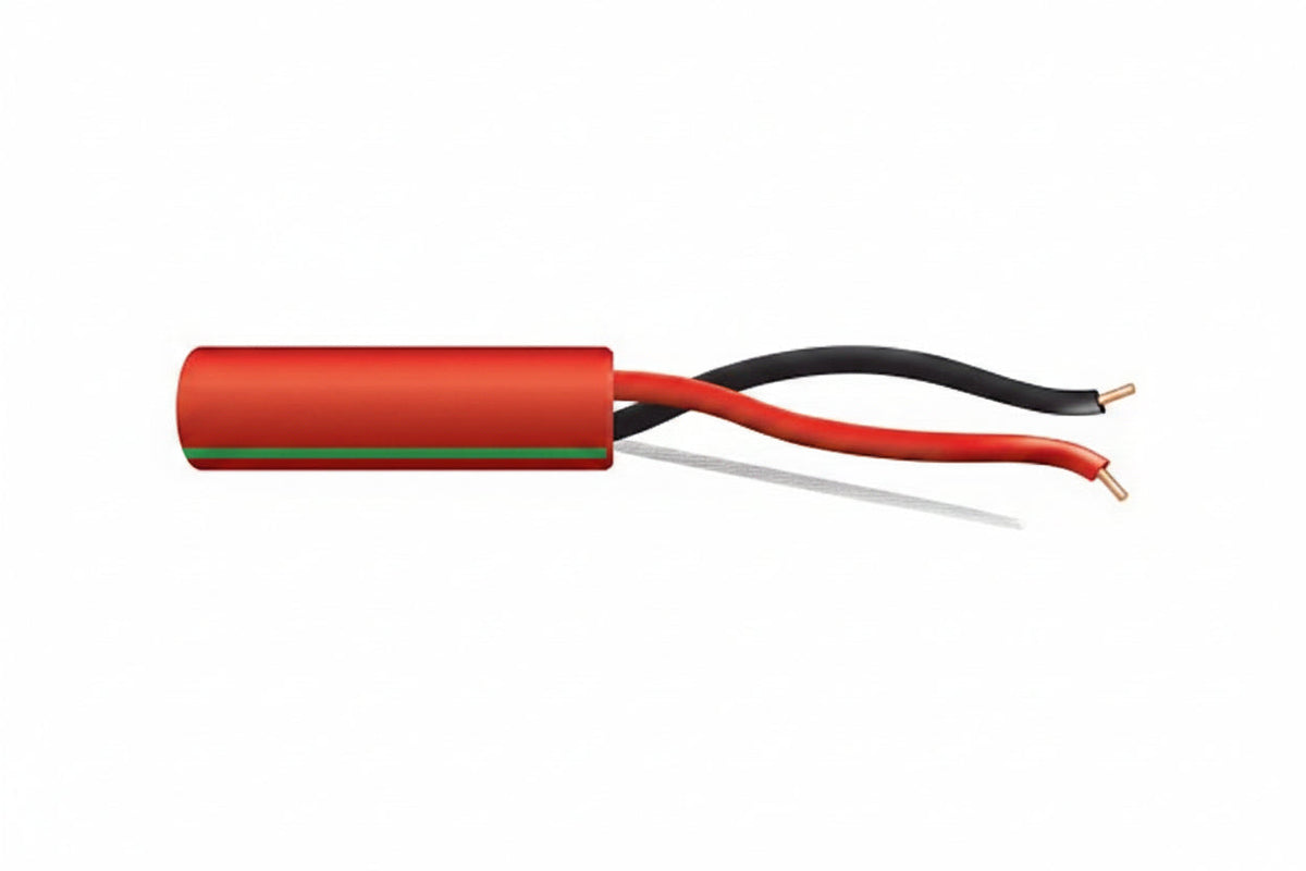 Genesis 4511104G 16/2 Solid Unshielded Fire Alarm Cable, Plenum, FPLP, 1000' (304.8 m) Reel, Red w/ Green Stripe