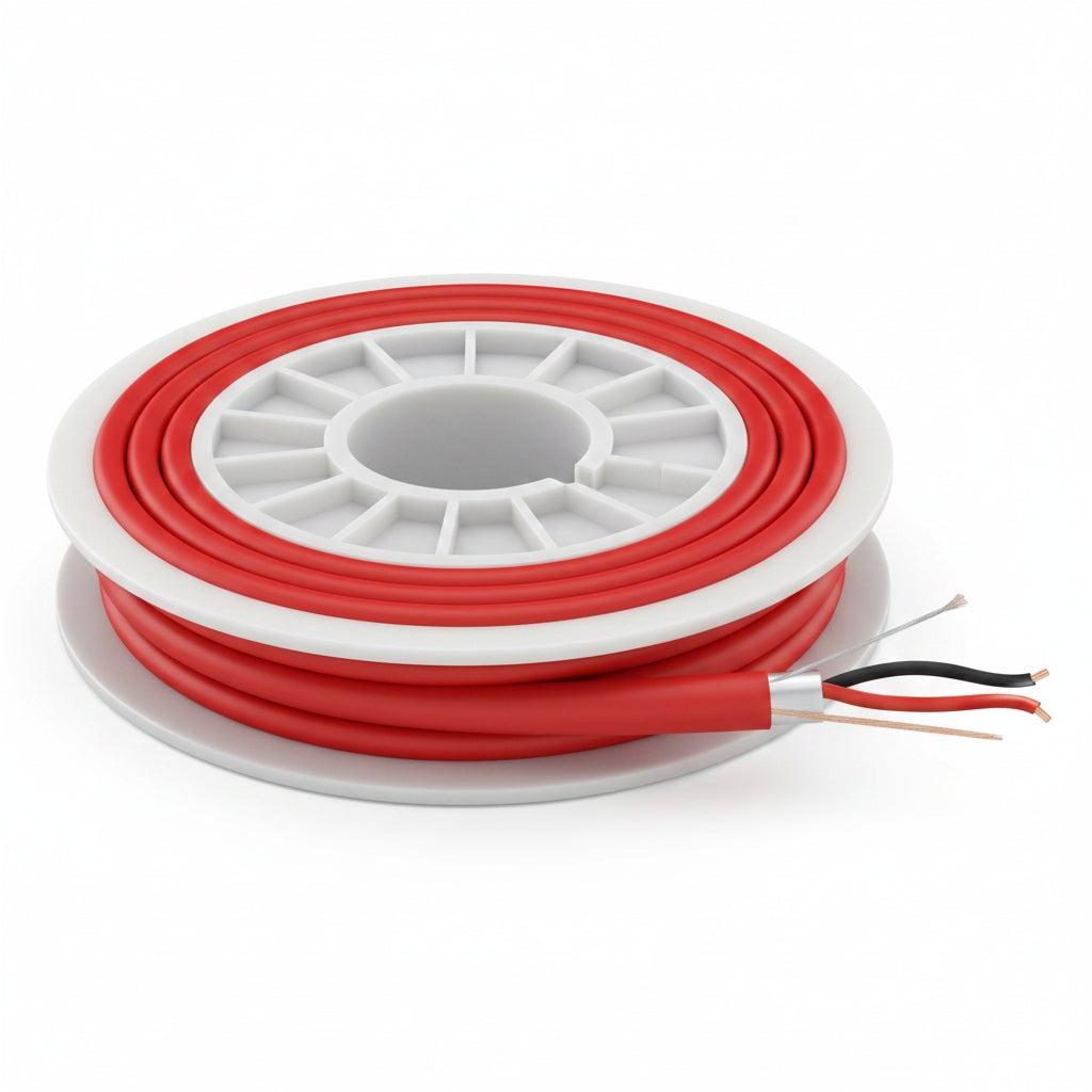 Genesis 45221004 14/2 Stranded Unshielded Fire Alarm Cable, Plenum, FPLP, 1000' (304.8 m) Reel, Red