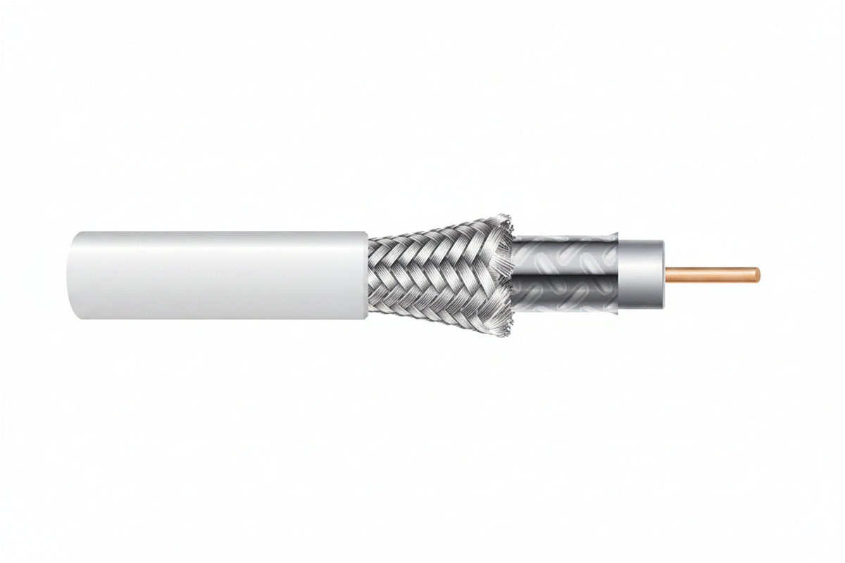 Genesis 50035501 RG6 CCS 75 Ohm Coaxial with Dual-Shield Cable, General Purpose, CATV, 500' (152.4 m) Pull Box, White