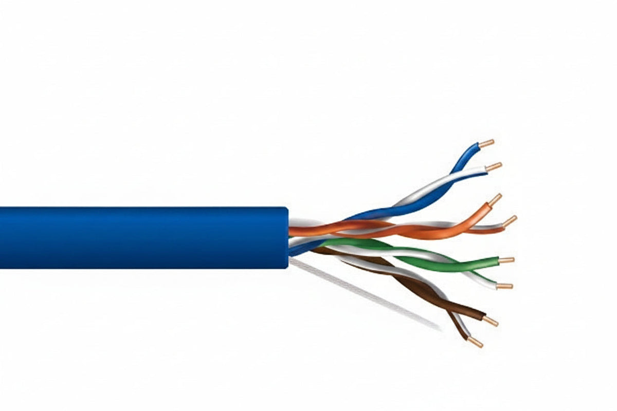 50781106 24/4-Pair Cat 5e Unshielded (U/UTP) Networking Cable, Riser, CMR, 1000' (304.8 m) Pull Box, Blue