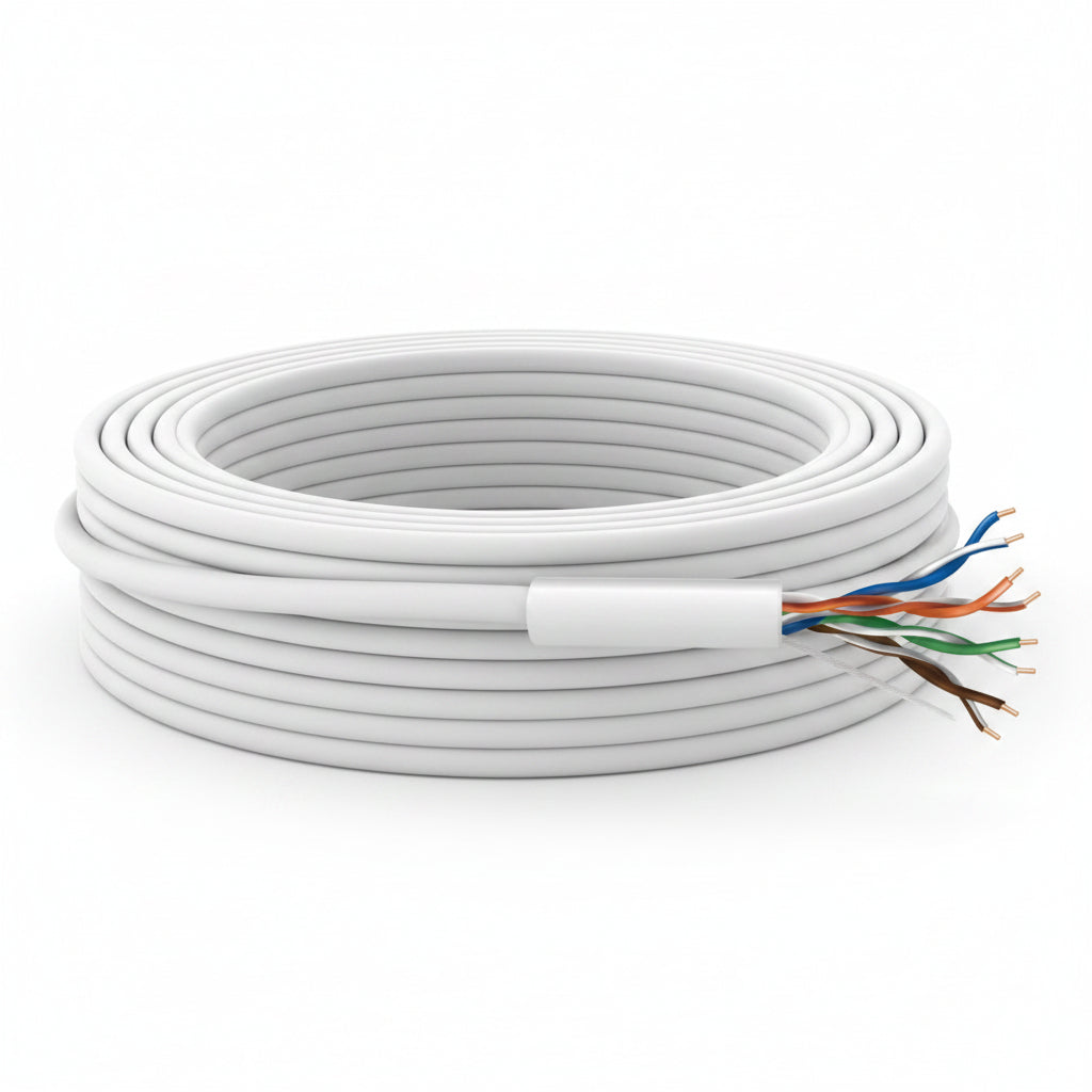 50885501 24/4-Pair Cat 5e Unshielded (U/UTP) Plenum Cable, Plenum, CMP, FT6, 500' (152.4 m) Pull Box, White