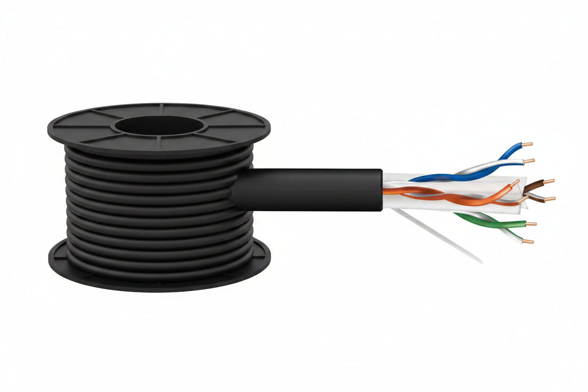 50922108 23/4-Pair Cat 6 Plus Unshielded (U/UTP) Networking Cable, Riser, CMR, FT4, 1000' (304.8 m) Reel-in-a-Box, Black