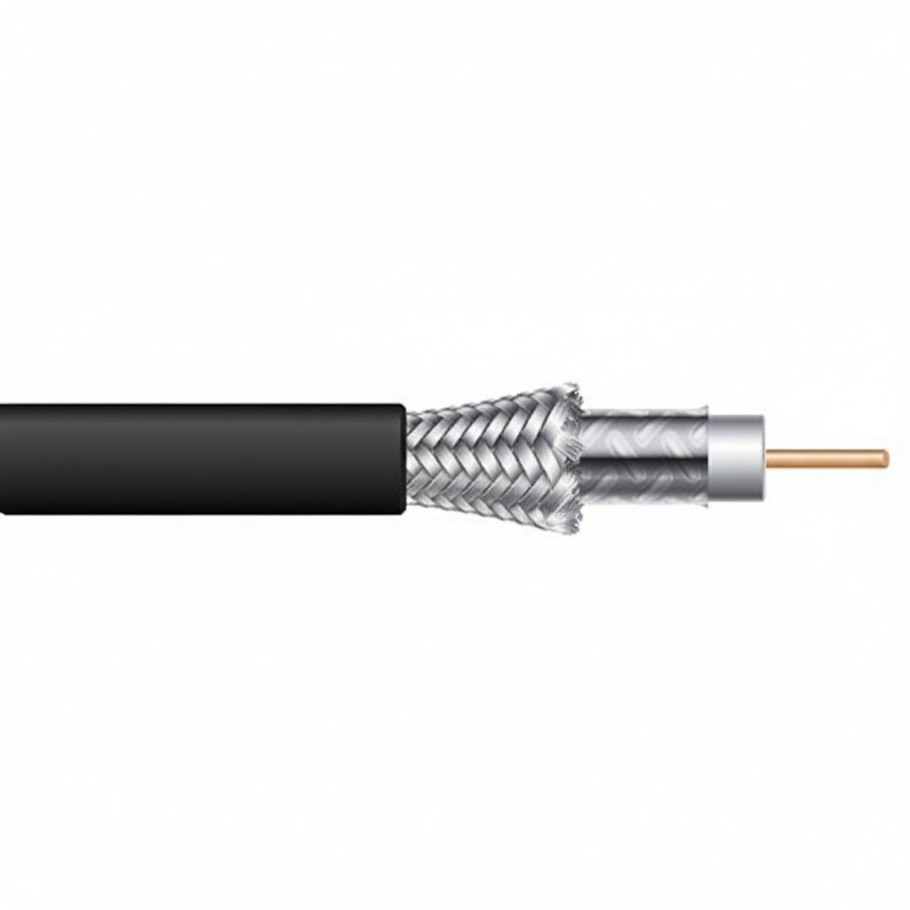 Genesis 53031108 RG6 CCS 75 Ohm Coaxial with Dual-Shield Cable, Riser, CATVR, FT4, 1000' (304.8 m) Pull Box, Black