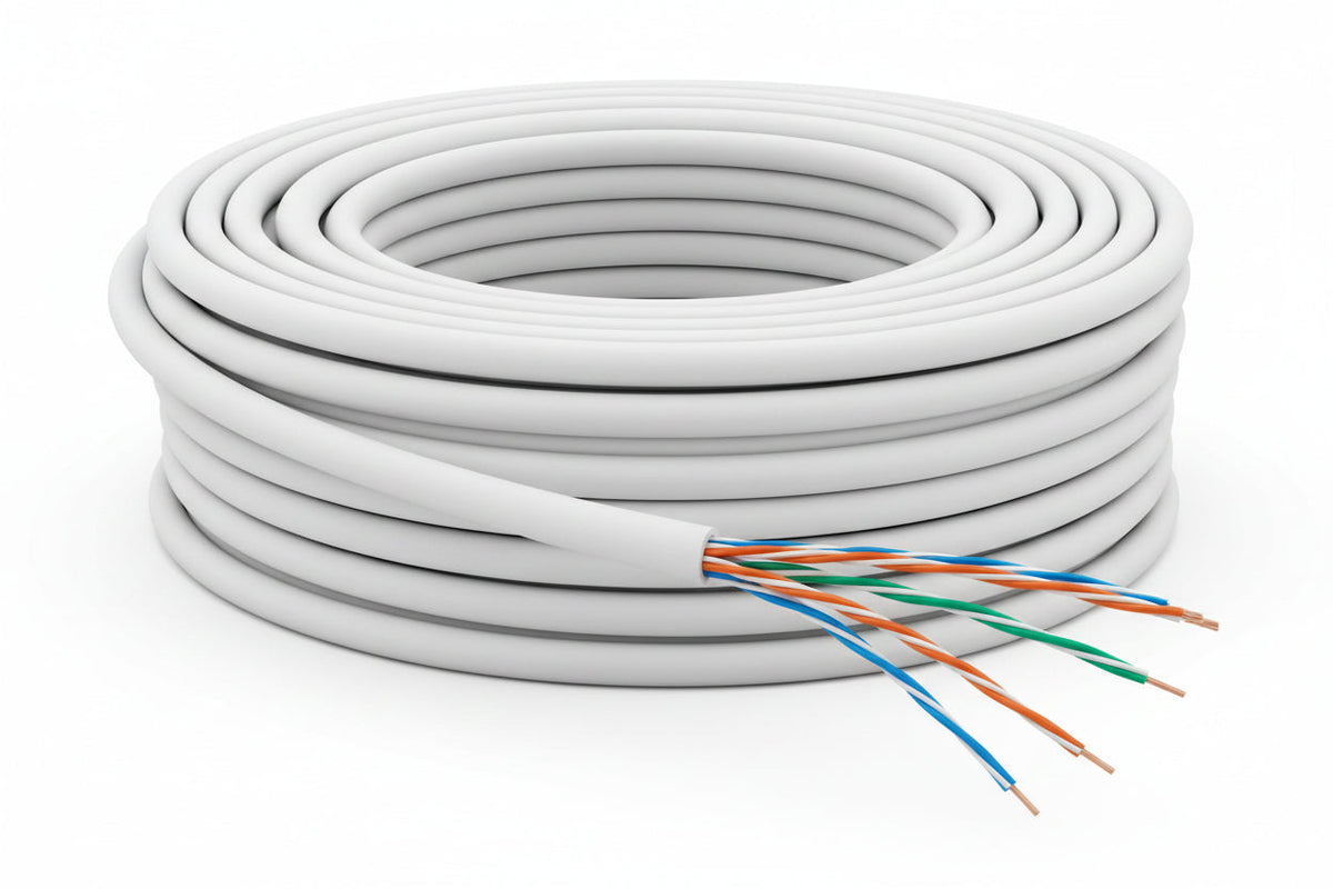 Genesis 63601101 23/4-Pair Cat 6 Unshielded (U/UTP) Networking Cable, Riser, CMR, 1000' (304.8 m) Pull Box, White