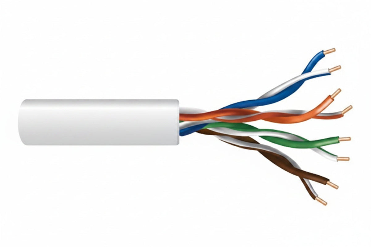63601101 23/4-Pair Cat 6 Unshielded (U/UTP) Networking Cable, Riser, CMR, 1000' (304.8 m) Pull Box, White