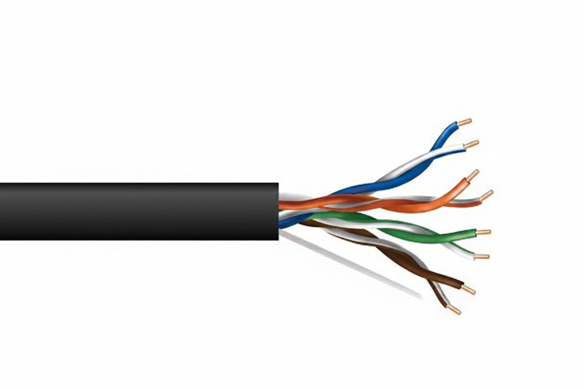 Genesis 63611108 23/4-Pair Cat 6 Unshielded (U/UTP) Networking Cable, Plenum, CMP, FT6, 1000' (304.8 m) Pull Box, Black