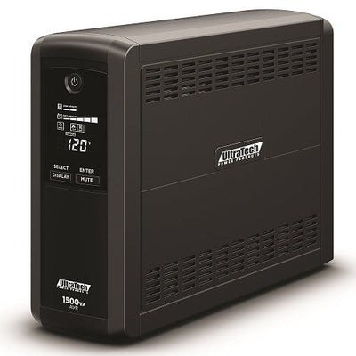 UltraTech 0E-1500V10RD 1500VA/ 900W Battery Backup Line-Interactive Mini-Tower UPS with 10 Surge Protected, Grounded Outlets