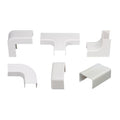 0E-58DCMBPK Combo Pack Adhesive-Back Raceway Connectors for 5/8" x 1/2" Raceway – White High-Impact Styrene, Commercial and Residential, Includes 2 Each of Six Connector Types