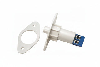 GRI PBF-100T 3/4" Diameter 1 1/2" Push Button Switch with Flange and Terminal, 10W, 200VDC, 0.50 Amp, Closed Loop, N/O, A, White