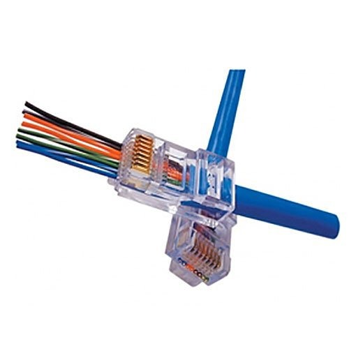 100003B EZ-RJ45 Cat5e Connectors, Clear, 100-Pack