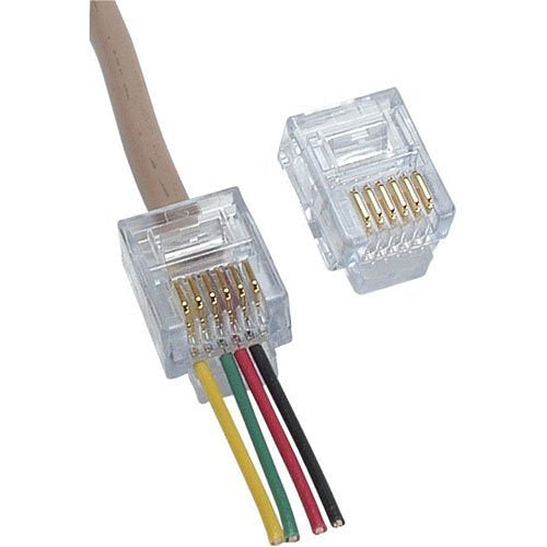 100026C EZ-RJ12/11 Pass-Through Connector, 50-Piece