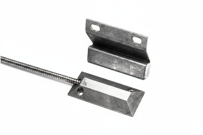 GRI 4532 Floor Mount Miniature Overhead Door Switch Set, 2-1/2" Gap, 10W, 200VDC, 0.50A, Closed Loop, N/O, and 24" Armored Cable, Aluminum