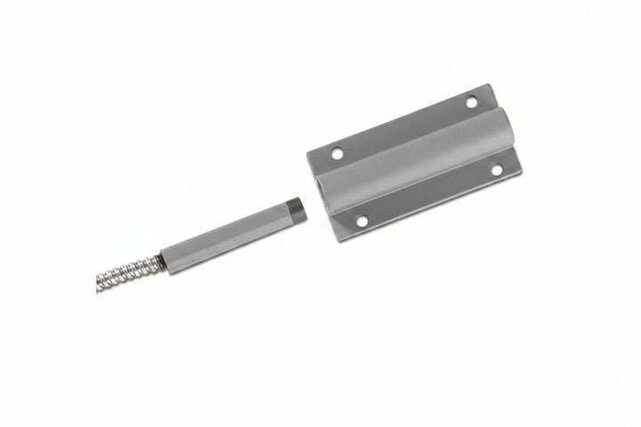 Edwards Signaling 2100 Series Magnapull Heavy-Duty Magnetic Pull-Apart Cord, normally open, 3' stainless steel armored cable lead, gray, surface mounted
