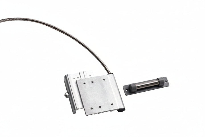 Edwards Signaling 2302 Series Curtain Door Magnetic Contact, IP6, 30V op voltage, 0.25A, 3W/VA, SPDT, track mount 2'SS armored lead, 3" gap.