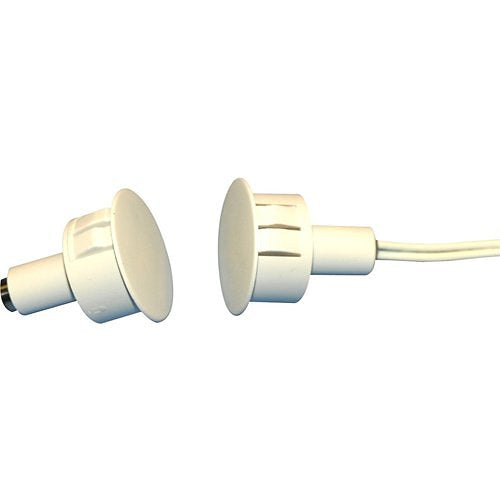 184-12WG 184 Series 1" Steel Door Recessed Switch Set, Wide Gap, 10W, 200VDC, 0.40A, Closed Loop, N/O, A, and U.L. 10C Fire Rated, White
