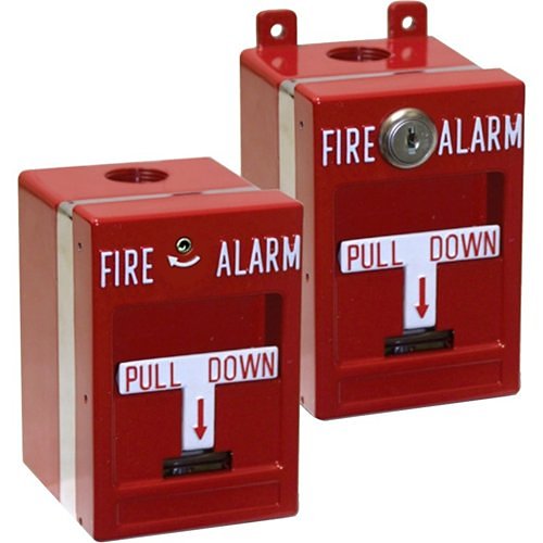 Edwards Signaling MPSR1-SHTW-GE Single Action Weatherproof Manual Pull Station, SPST, Hex tool Reset, Terminal Connections, Red