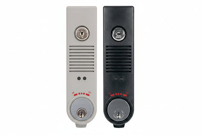Detex EAX-500SKMC65 Battery Powered Exit Door Alarm with Cylinder Installed, Prepped for Wall Mounting, Includes Surface Magnetic Door Dontacts