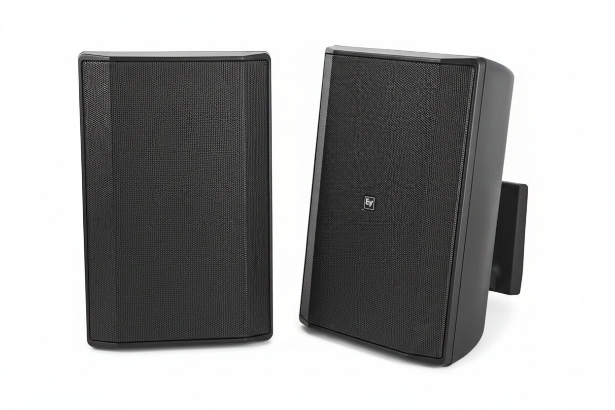 Electro-Voice EVID-S8.2TB Surface Mount Speaker 8" Cabinet 70/100V, Pair, Black