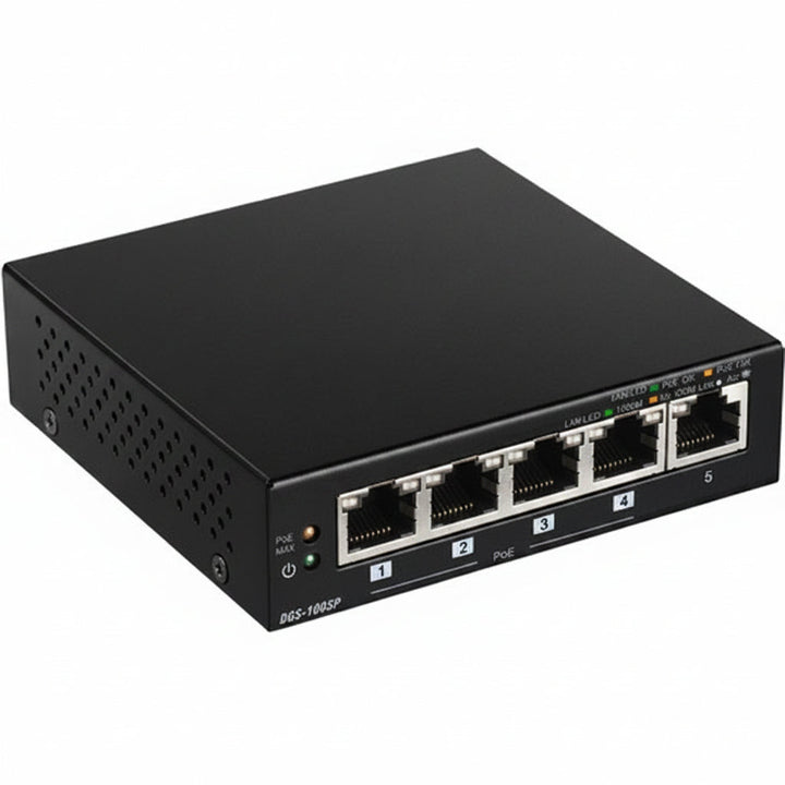 D-Link DGS-1005P 5-Port Desktop Gigabit PoE+ Switch