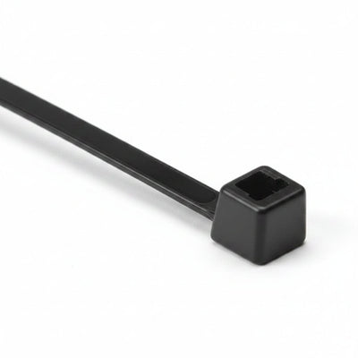 HellermannTyton T50R0C2 8-Inch UL-Rated Cable Ties, 50 lb Tensile Strength, PA66, 100-Pack, Black