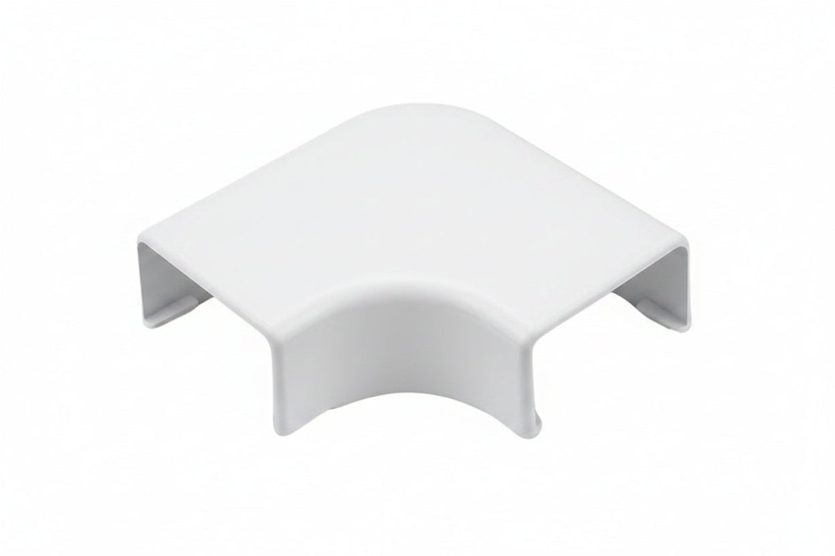 HellermannTyton TSR3W-25-1 Cable Raceway Elbow Cover Fitting, 1-3/4-Inch, 1-Inch Bend, White