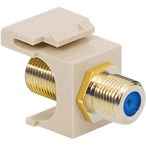 ICC IC107B5GAL F-Type Modular Jack with Gold Plated Connector in HD Style, GHz, Almond