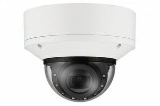 Hanwha XND-C8083RV Series 6MP Indoor IR Vandal Dome Camera, 4.4-9.3mm Motorized Varifocal Lens, White