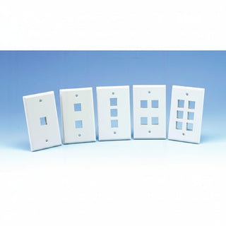 HellermannTyton FPQUAD-I 4-Port Standard Single-Gang Faceplate, Ivory