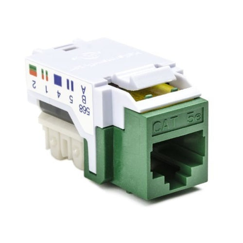 HellermannTyton RJ45FC5E-GRN CAT5e RJ45 Keystone Jack, Green