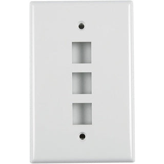 HellermannTyton FPTRIPLE-FW 3-Port Standard Single-Gang Faceplate, Office White