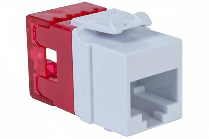 ICC IC1078F6WH CAT6 Keystone Jack with Slim Profile 180-Degree Punch Down, RJ45 UL Listed PoE++ TAA Compliant for Wall Plate / Patch Panel, White