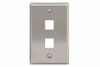 ICC IC107SF2SS Classic Stainless-Steel Faceplate with Ports for EZ/HD Style in Single Gang