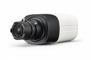 Hanwha SCB-6005 HD+ Series 2MP Analog Box Camera, Lens Not Included, Black and Ivory