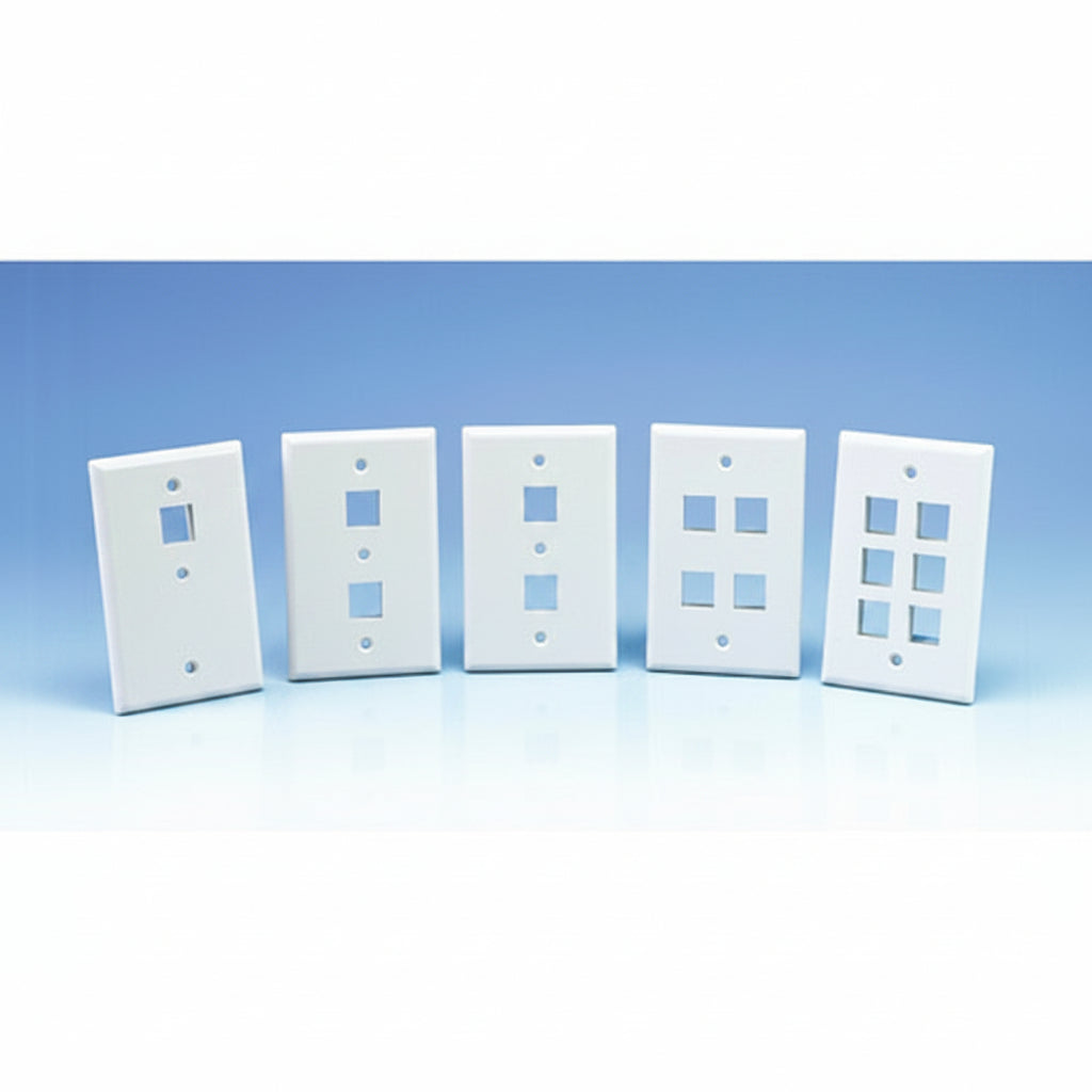 HellermannTyton FPSINGLE-I 1-Port Standard Single-Gang Faceplate, Ivory
