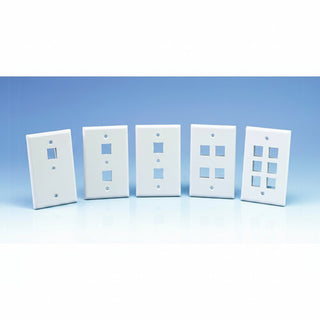 HellermannTyton FPSINGLE-I 1-Port Standard Single-Gang Faceplate, Ivory