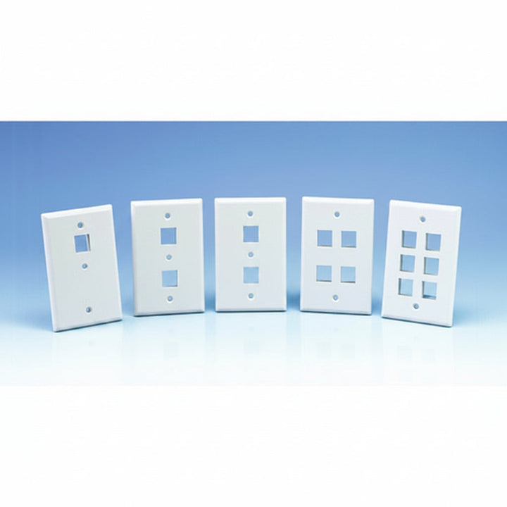 HellermannTyton FPSINGLE-I 1-Port Standard Single-Gang Faceplate, Ivory